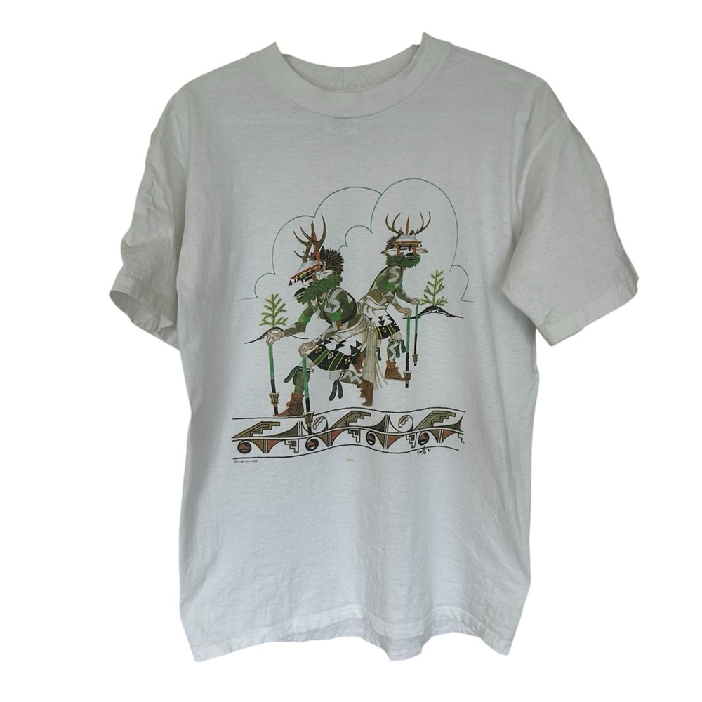 Vintage 1990 EML Native American Art Tee Size M